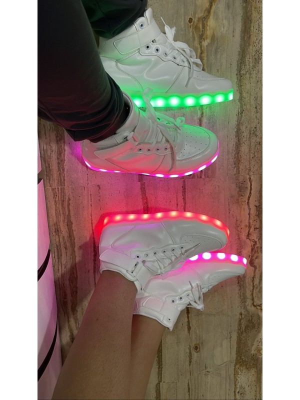 LED Light Multi Color Unisex High Top USB Charging LED Shoes