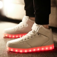 LED Light Multi Color Unisex High Top USB Charging LED Shoes