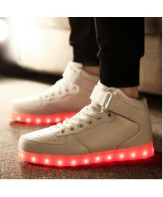 LED Light Multi Color Unisex High Top USB Charging LED Shoes