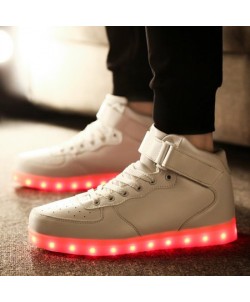 LED Light Multi Color Unisex High Top USB Charging LED Shoes