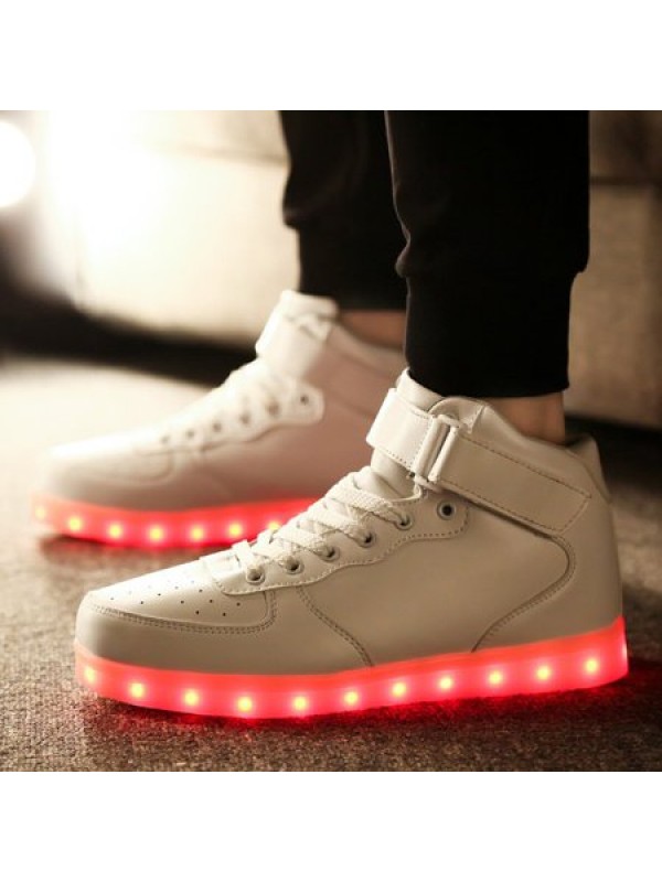 LED Light Multi Color Unisex High Top USB Charging LED Shoes